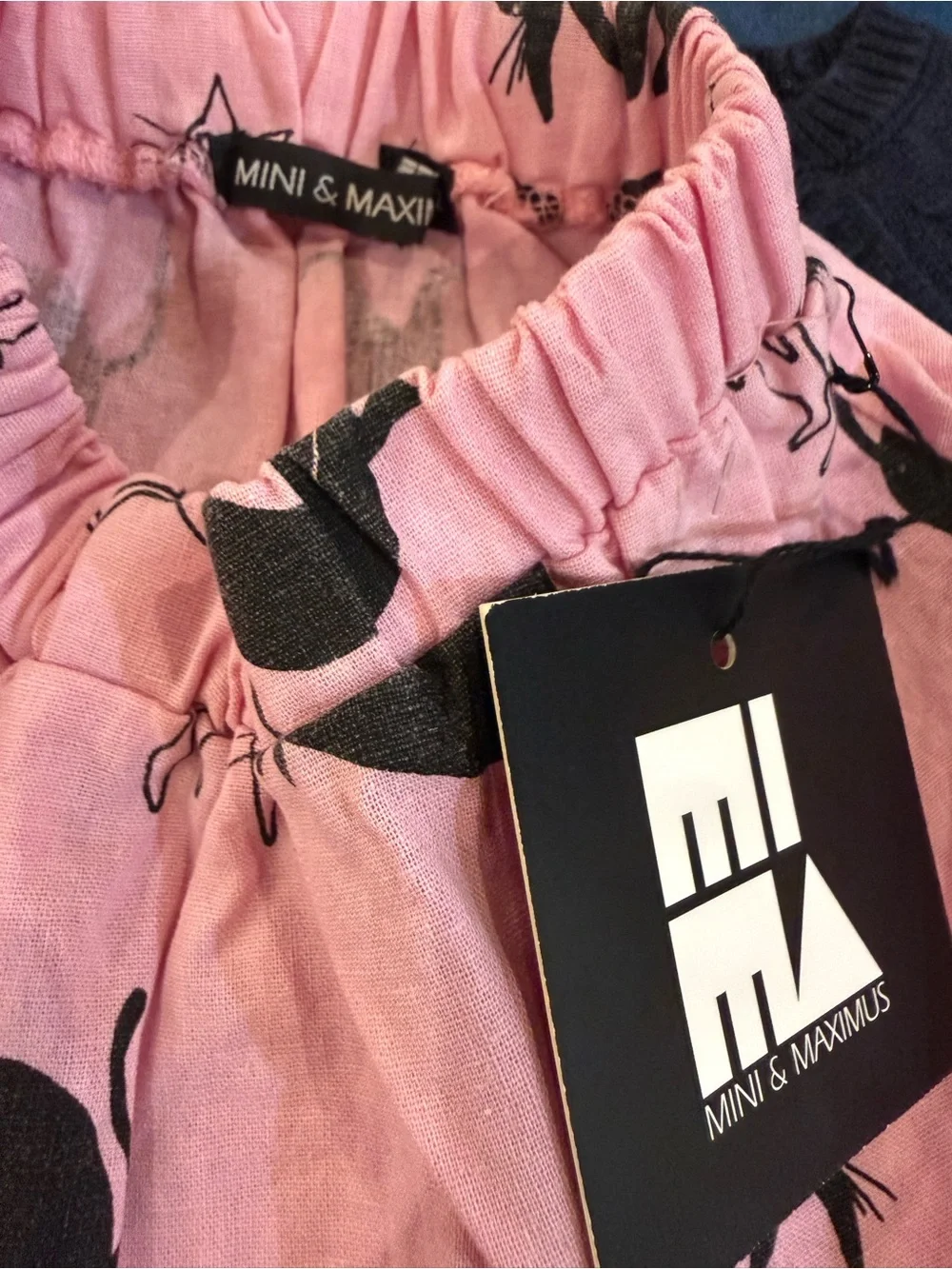 NWT Mini & Maximus Pink Black Cat Skirt